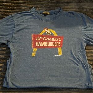 McDonald's Blue Tee with Red & Yellow Retro Sign Graphic